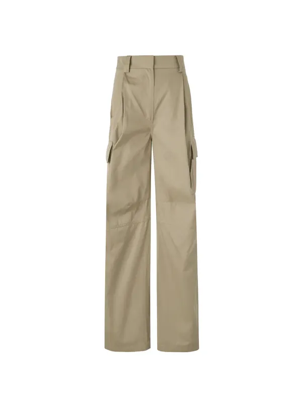 WIDE CARGO PANTS (BEIGE)