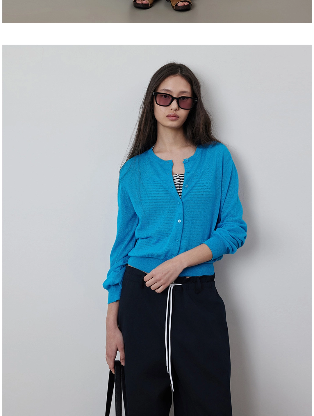 퀸스래빗 Linen Button Round Cardigan 상품 이미지 3