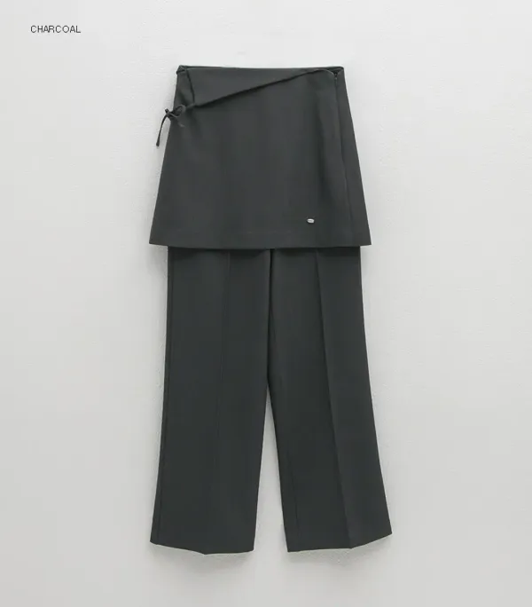 (PT-5617)LAYERED SKIRT PANTS SET