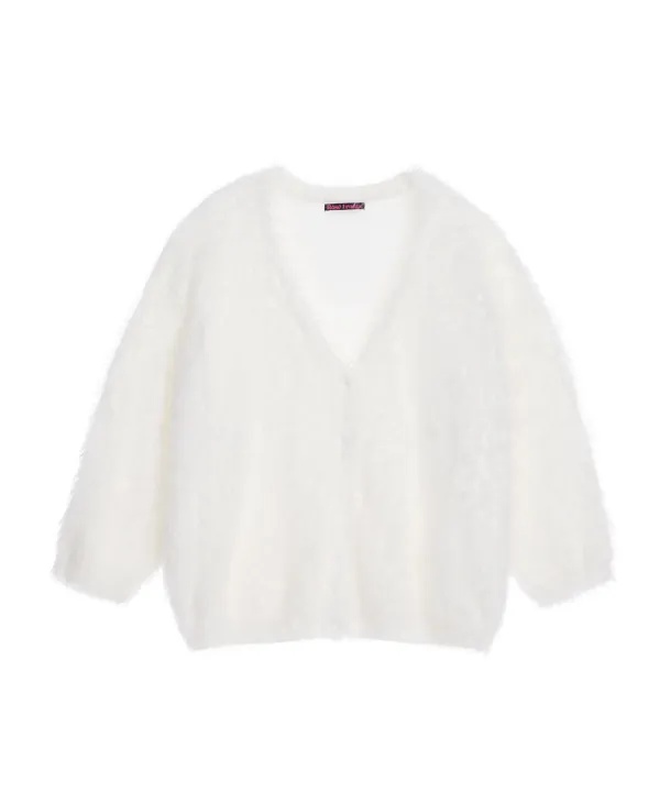 Fur Overfit Cardigan [Ivory]