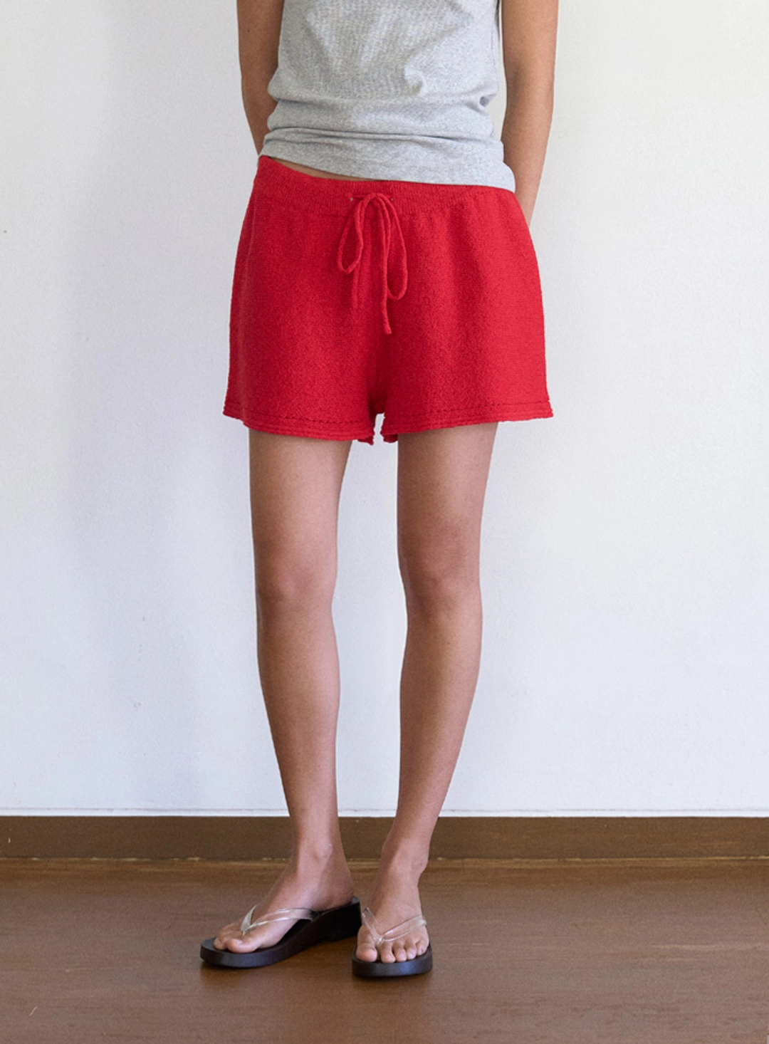 망고매니플리즈 OASIS KNIT SHORTS_RED 상품 이미지 3