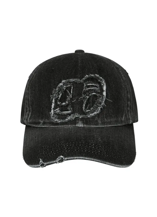 DENIM PATCH BALL CAP / BLACK