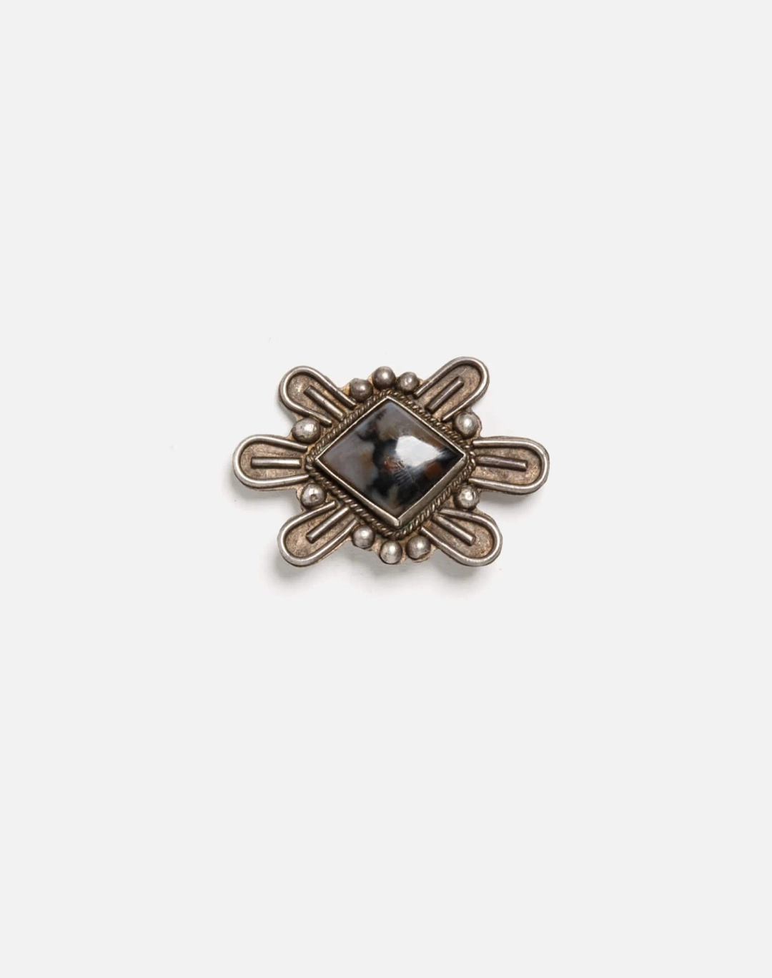 리던 70s South Western Black Jasper Sterling Brooch - #38 상품 이미지 1