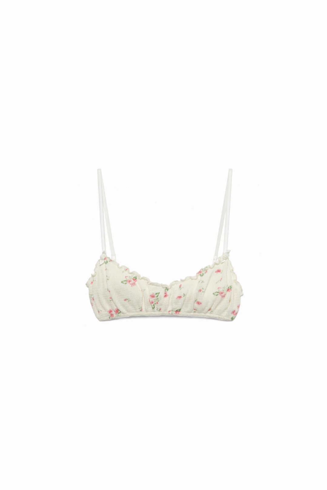 후미카우치다 Floral Print Waﬄe Bra 상품 이미지 1