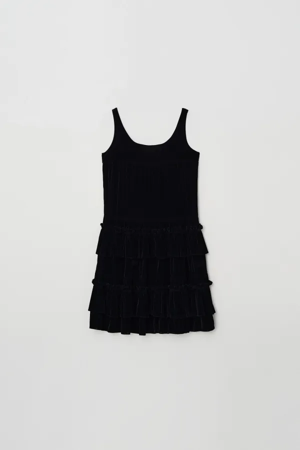 [2차] Ruffled Velvet Dress (black)