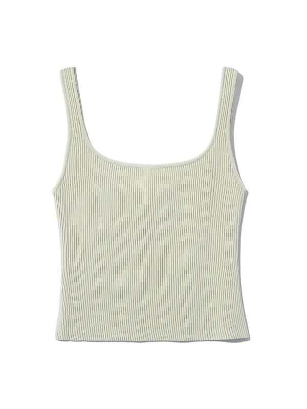 HIGH TWIST RIBBED KNIT SQUARE TOP [MINT]