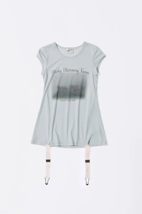 Ranch Lingerie Tee Misty Blue