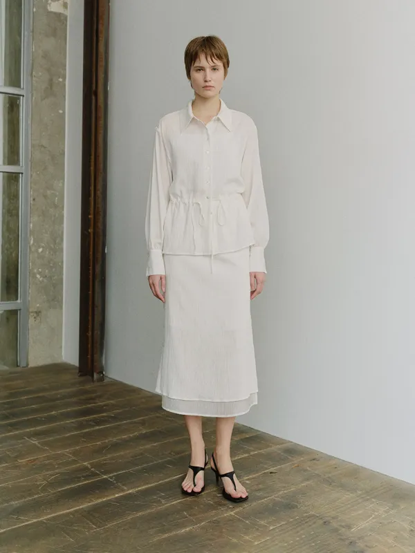 TIS SHEER LAYERED SIDE BUTTON SKIRT_WHITE