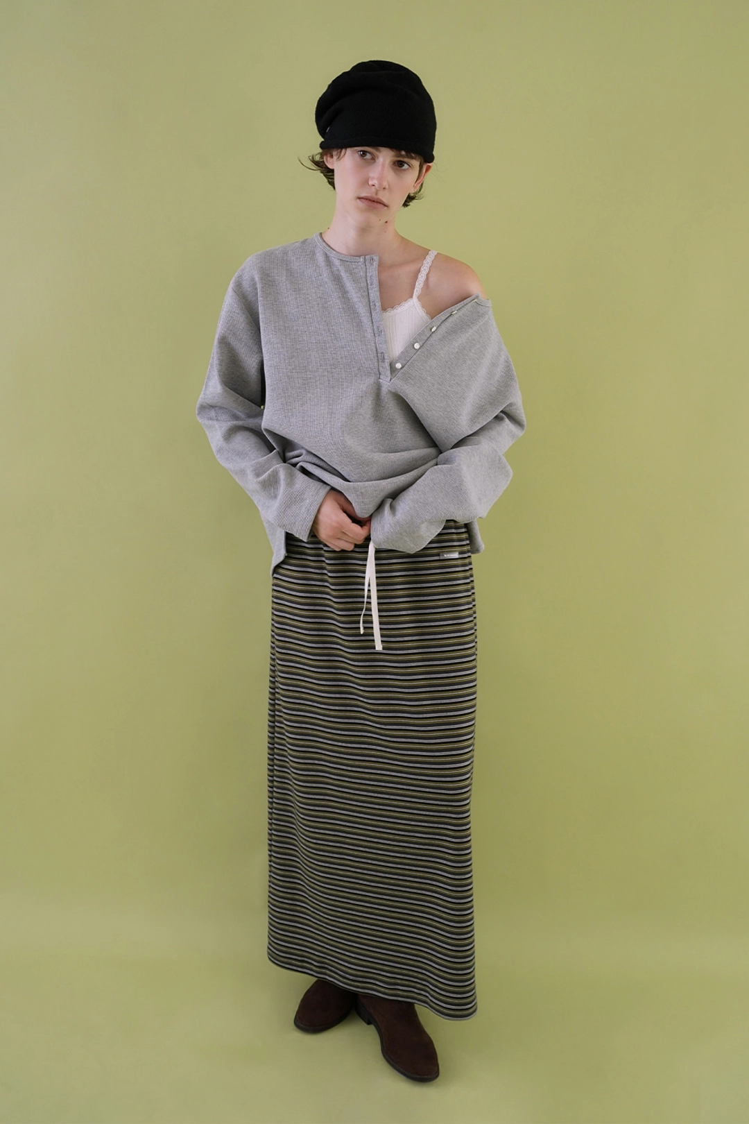 위드아웃썸머 String long skirt_stripe 상품 이미지 1