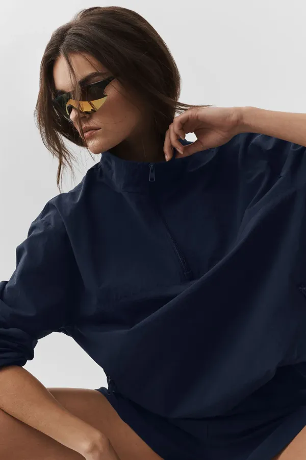 Light Weight Takeaway Track Pullover - Navy