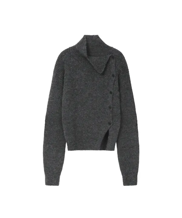 Side button knit CHARCOAL