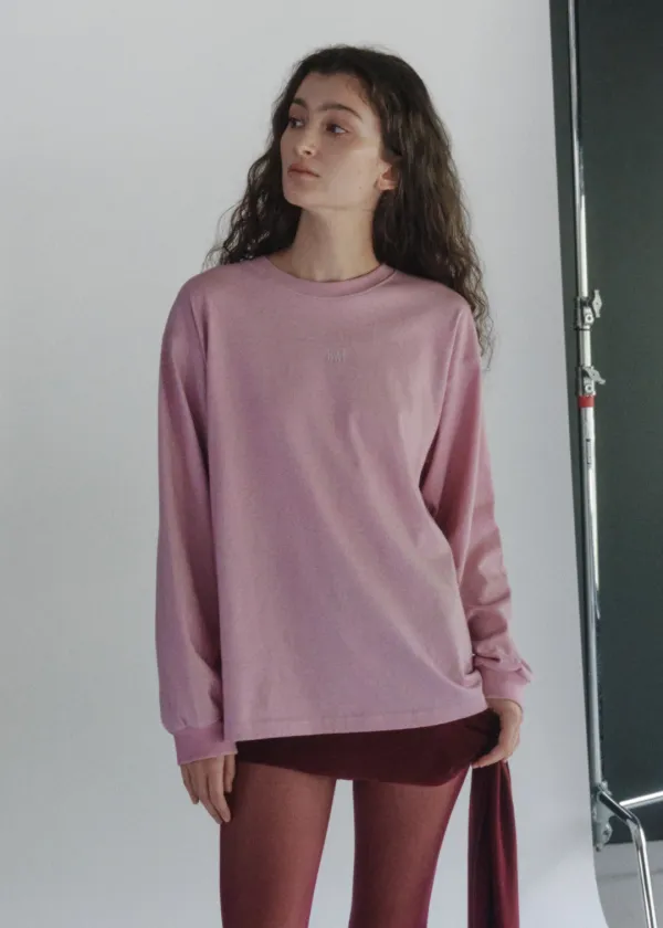 [ 바로배송 ] HWI LOGO LONG SLEEVE [PIGMENT PINK]