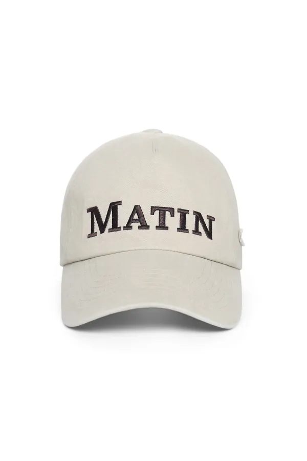 MATIN FLAT CROWN BALL CAP IN BEIGE