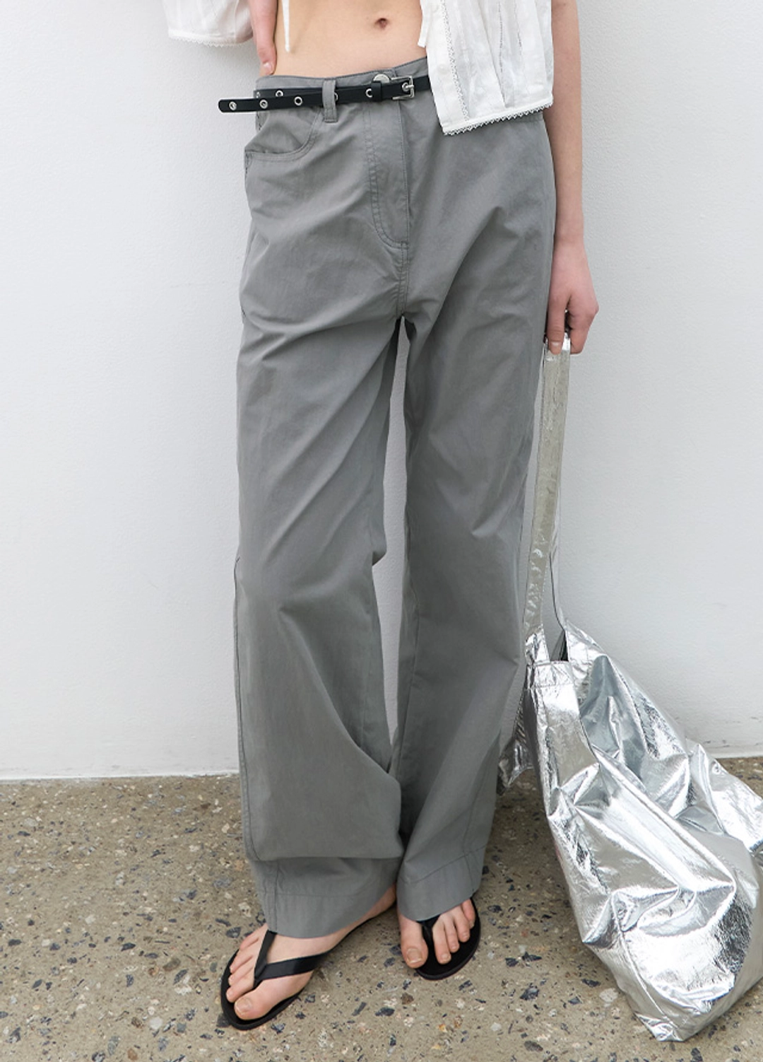 아뜰리에 나인 (PT-5763)LOW WAIST EYELET BELT SET PANTS S 상품 이미지 1