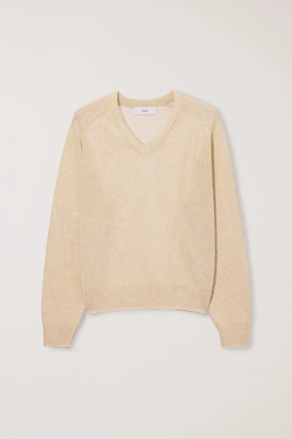 UNISEX V-NECK SWEATER BUTTER_UDSW6B124Y1