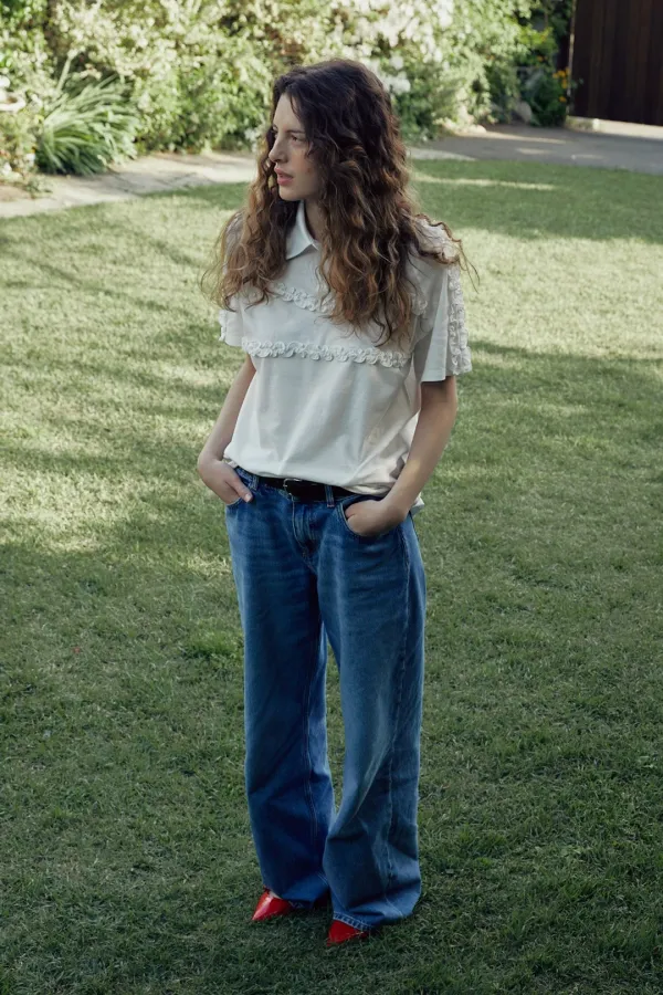 [2ND] RUFFLE PIQUE SHIRT (IVORY)