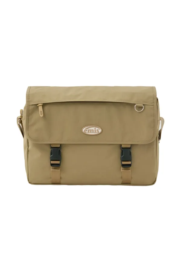 NYLON MESSENGER BAG-BEIGE