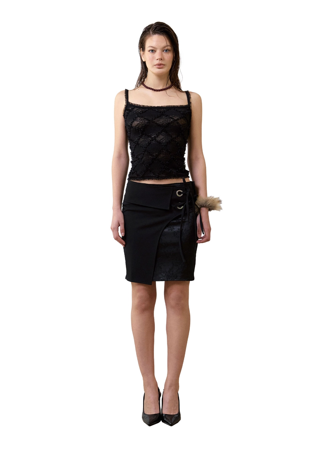 힐다 [pre-order] Cloud Lace Sleeveless Top [Black] 상품 이미지 2