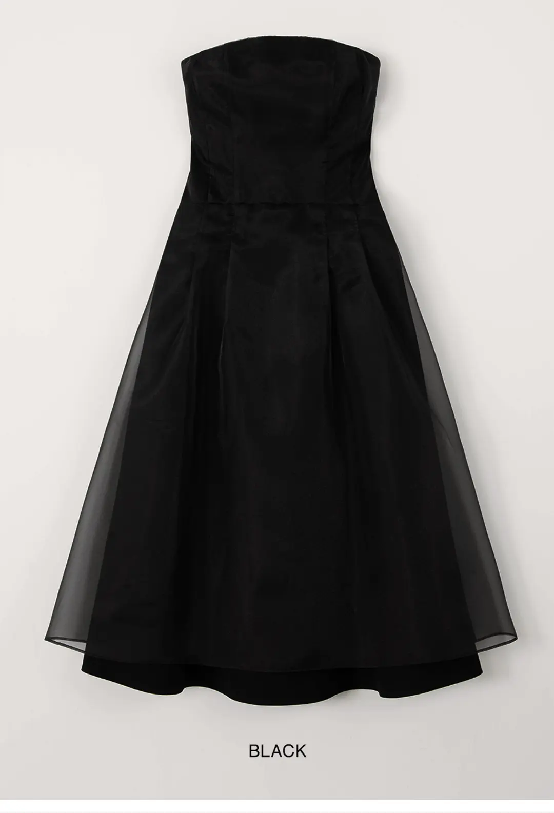 오버듀플레어 TUBE TOP ORGANZA DRESS_BLACK 상품 이미지 3