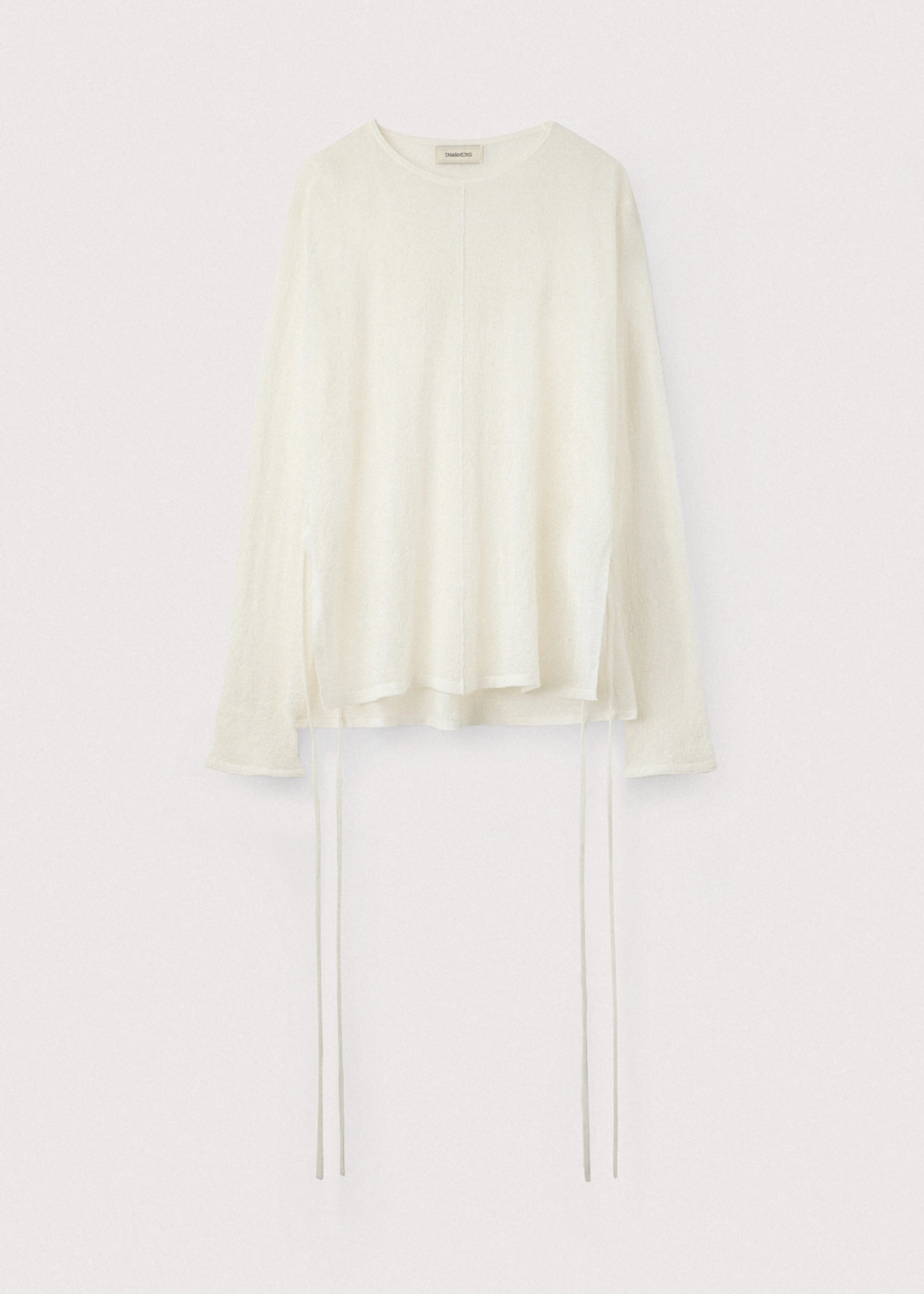 우마뭉 Crinkled linen crewneck pullover_Off white 상품 이미지 1