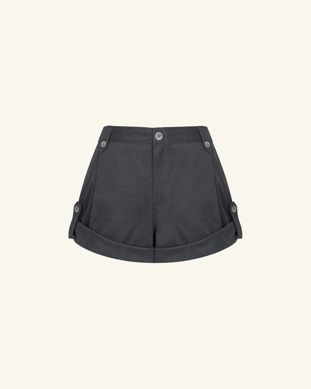 레터프롬문 Veila Cotton Roll-Up Shorts (Charcoal) 상품 이미지 1