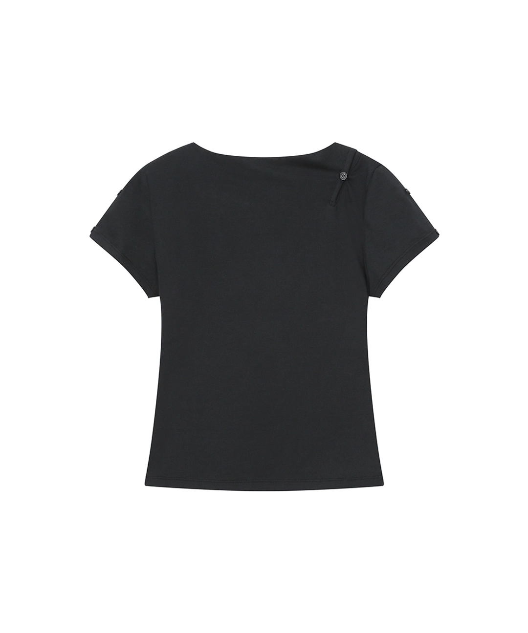 미세키서울 Diagonal open short sleeve BLACK 상품 이미지 2