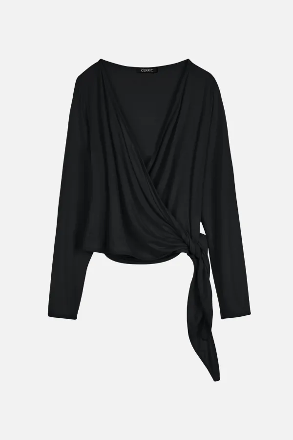Drape Wrap Cardigan _ Black