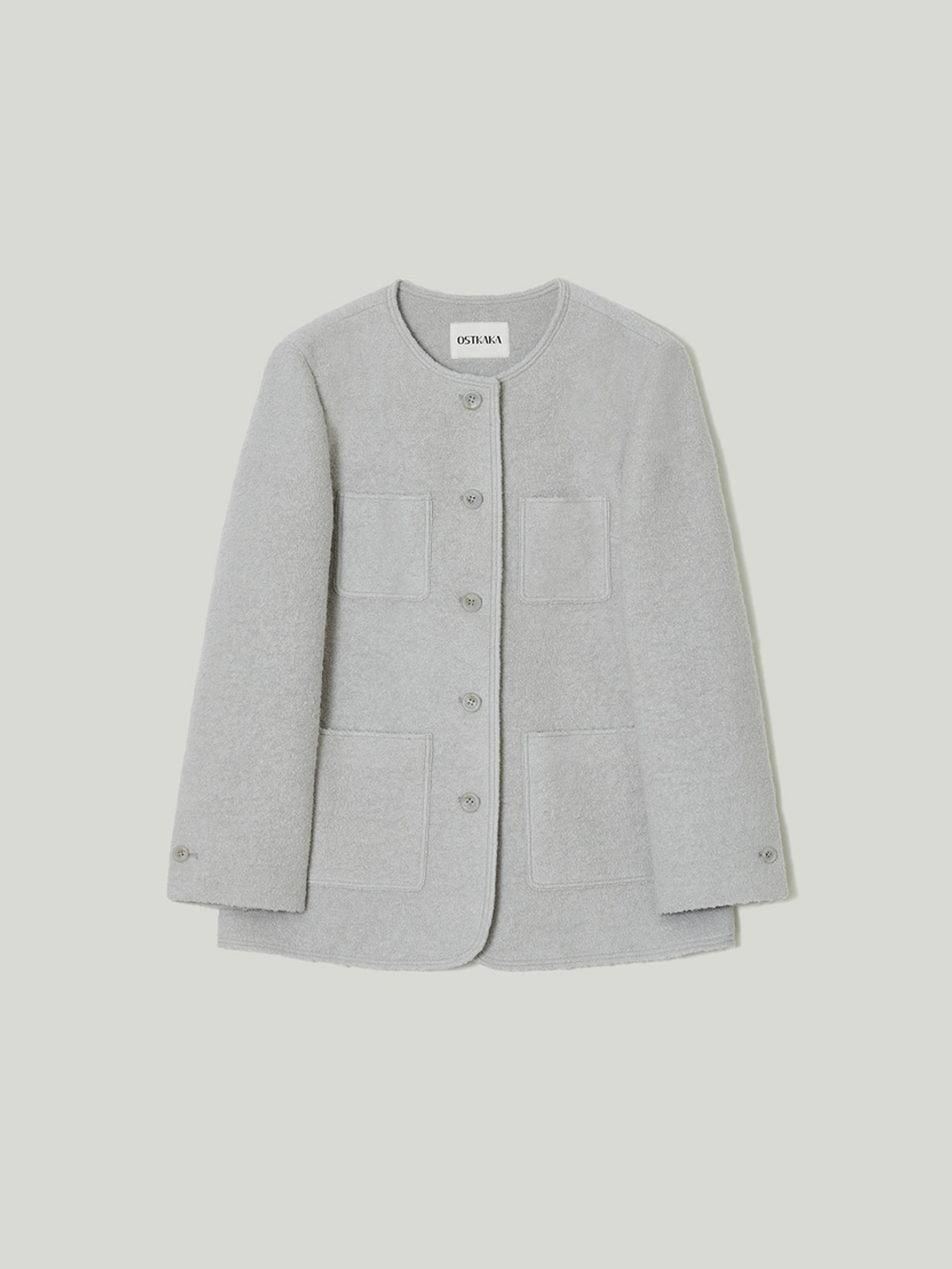 오스트카카 Overfit Single Tweed Jacket Ash Mint 상품 이미지 1