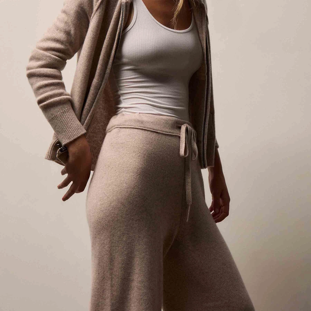 제임스펄스 Recycled Cashmere Wide Leg Pant - Stone 상품 이미지 3
