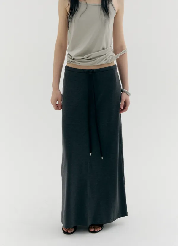 [5월 22일 이후 예약배송] [3rd REORDER] EASY RELAXED LONG SKIRT, CHARCOAL