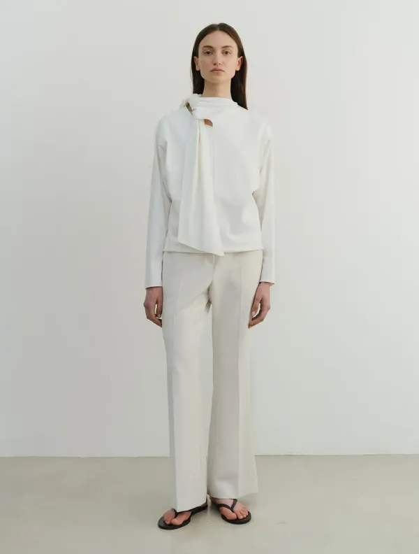 Lane Tie Blouse (Ivory)