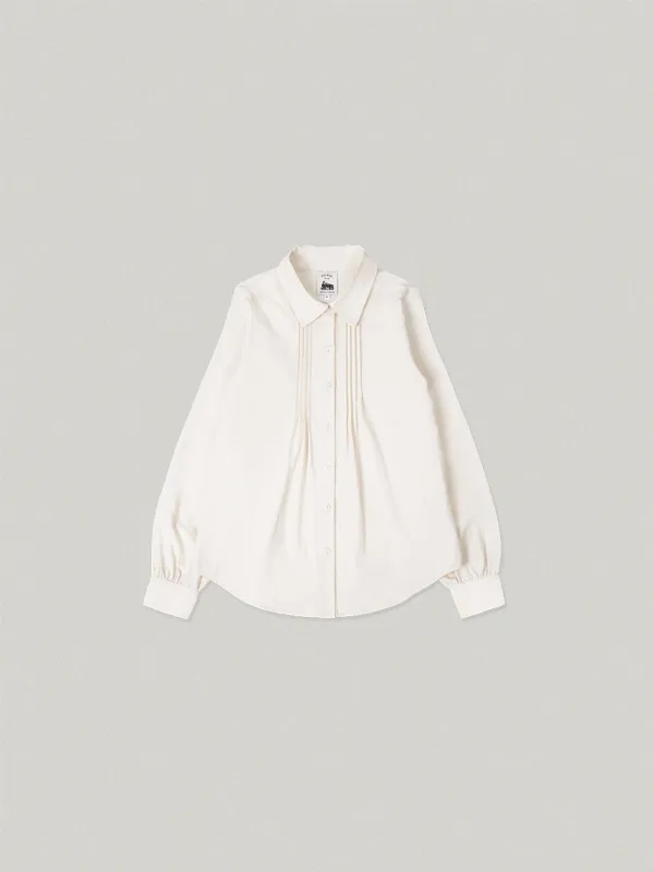 Halvar Pin Tuck Blouse - ivory 할로워 핀턱 블라우스