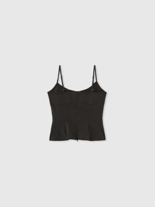 Slim tr sleeveless top (Charcoal)