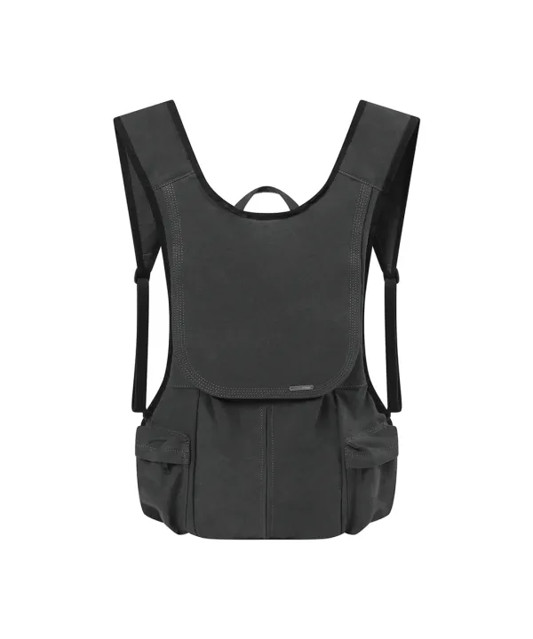 Side pocket vest backpack CHARCOAL