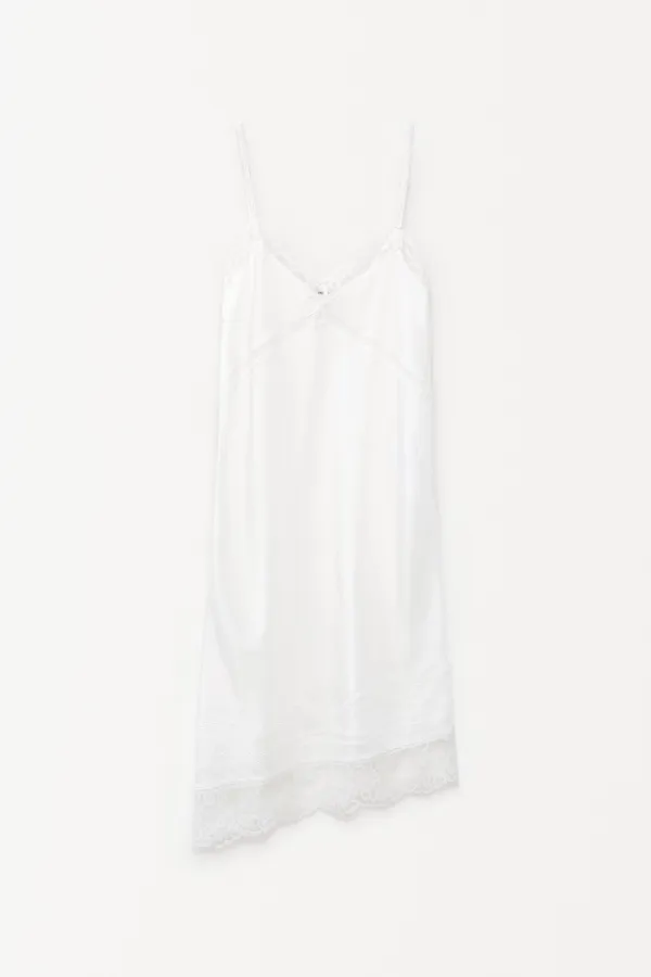 Josiah Lace Embroidery Slip Dress white