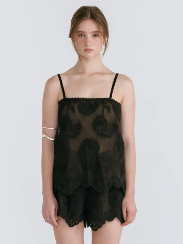 SEE-THROUGH ORGANZA BUSTIER / BLACK