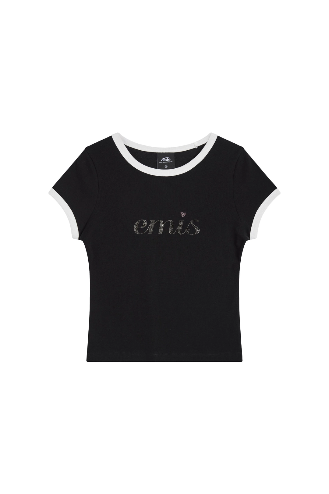 이미스 LETTERING RHINESTONE T-SHIRT-BLACK 상품 이미지 1