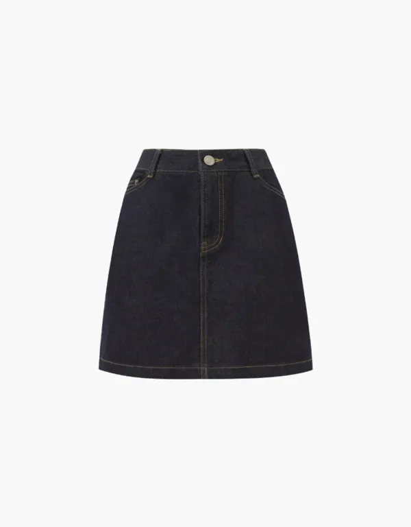 denim mini skirt - indigo