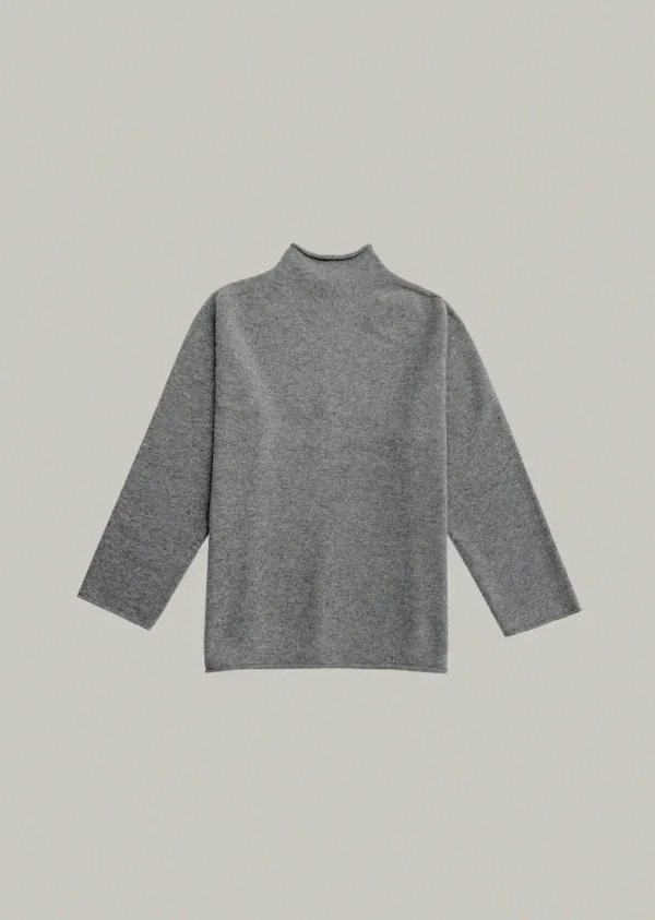 wholegarment mock neck knit