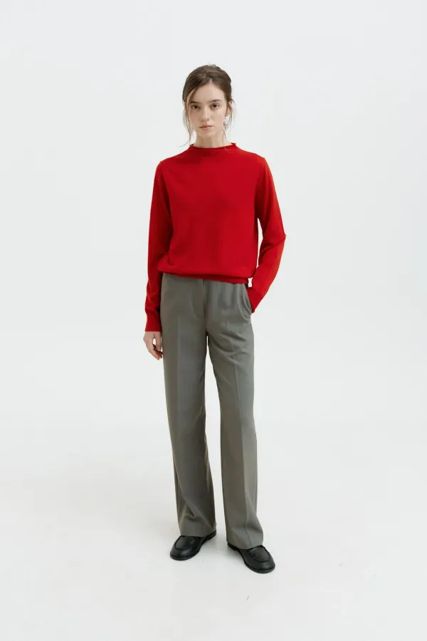 Plain Mock Neck Pullover