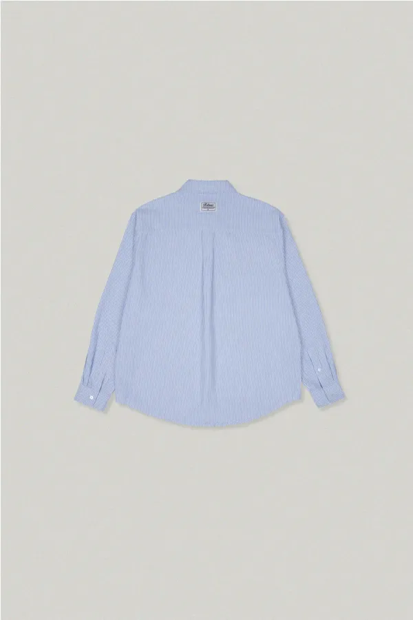 Stripe Over Fit Shirt - blue스트라이프 오버핏 셔츠