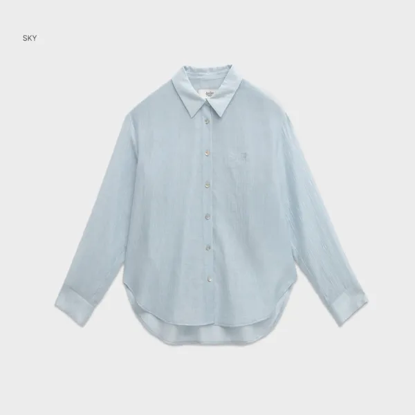 (Z-BL-4314)ESSENTIAL LOOSE FIT SHEER SHIRT