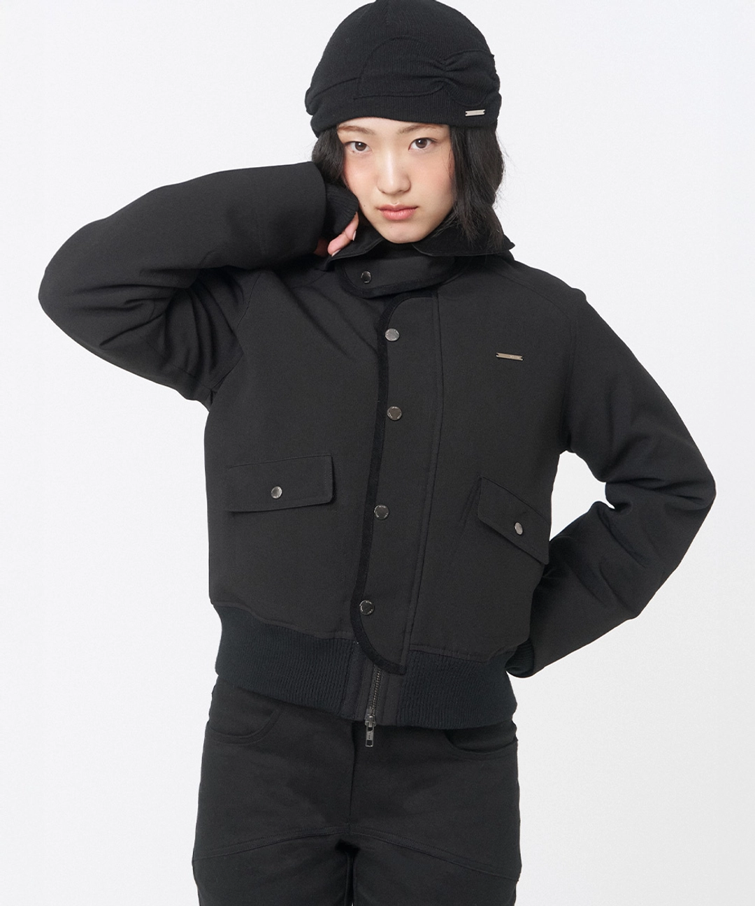 미세키서울 Wellon bomber jacket BLACK 상품 이미지 1