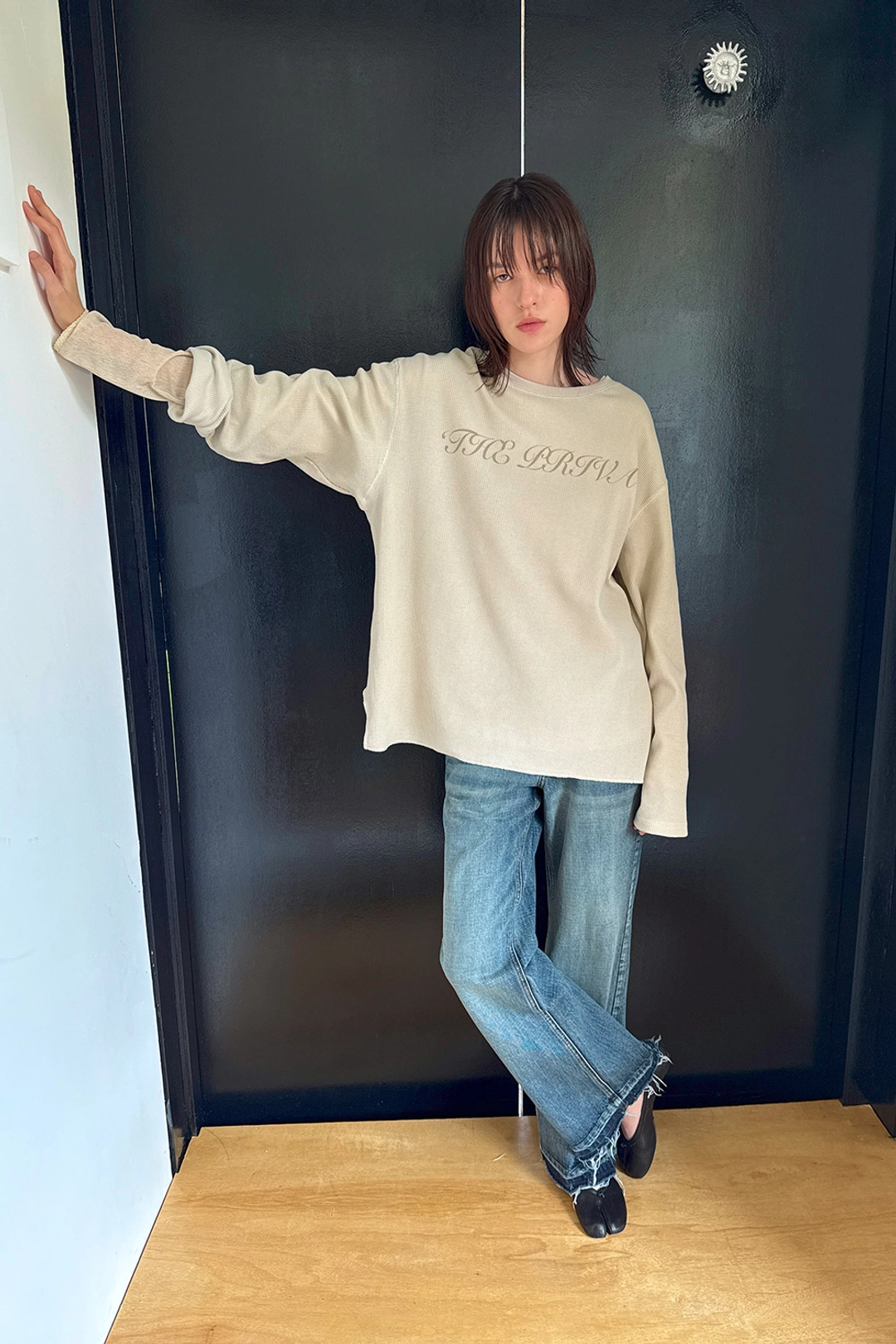 다이애그널 SLOGAN WAFFLE LONG SLEEVE TEE 상품 이미지 2