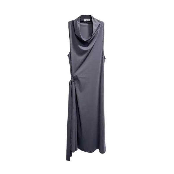 SS23 TURTLE NECK DRESS (PURPLE NAVY)