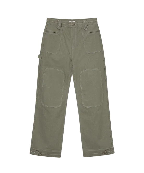 [10/1 예약발송] STRIPE WORK PANTS [OLIVE]