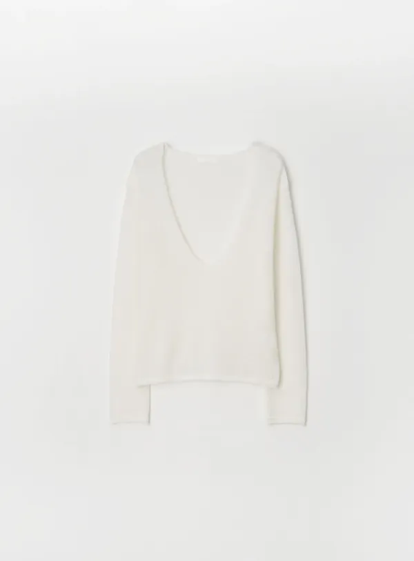 [1ST]Anna deep v-neck knit(2color)