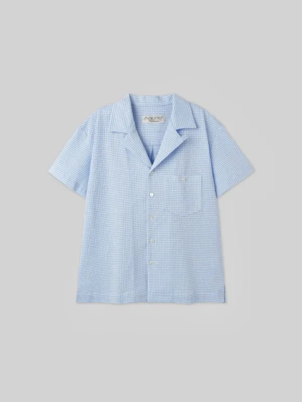 French Gingham Jersey shirt ( Fabric from japan )