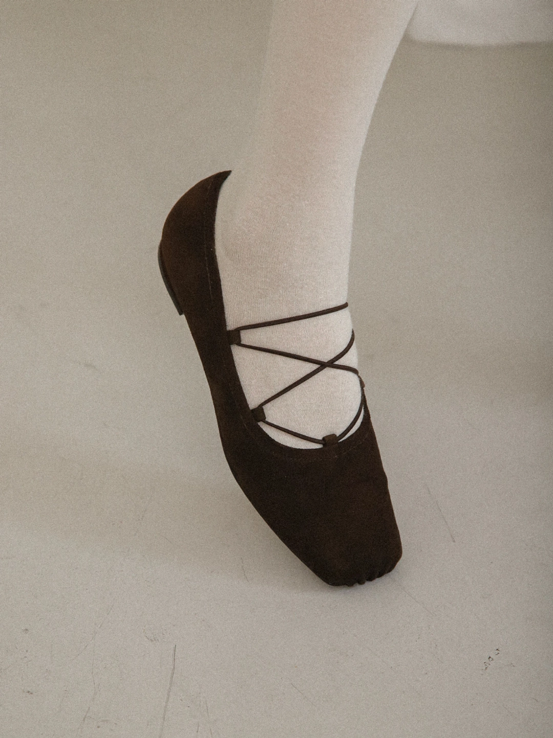 러브듀이 [new color] BALLET strap flat / 브라운스웨이드 상품 이미지 2
