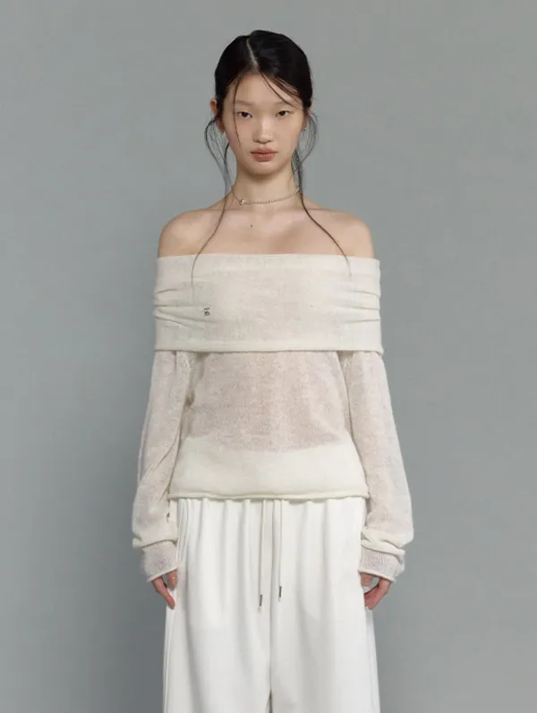 [2nd 재입고] Slope Off Shoulder Knit (Ivory)
